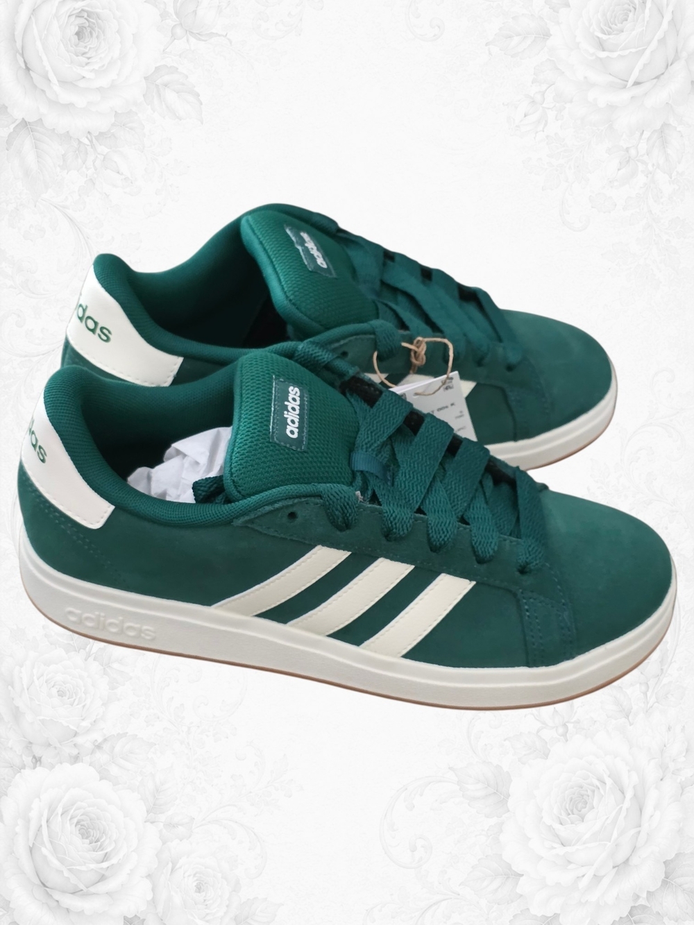 adidas Kids Green and White Low-Top Athletic Sneakers